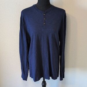 Even Tide Navy Blue Henley Shirt